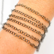 Black Rhodium Sterling Silver Cable Link Chain